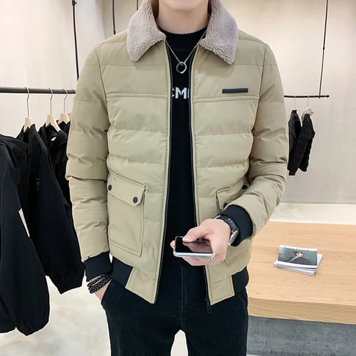 Yayu Mens Warm Winter Jacket Hooded Cotton Sports Quilted Coat Outerwear