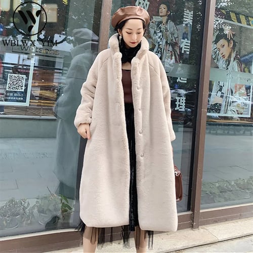 2019 Winter Coat Women Fashion Long, Elegant Faux Fur Coats