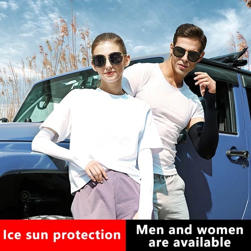 Men Women Arm Sleeves Cover UV Sun Protection Outdoor Sports Riding Arm Warmer _ 