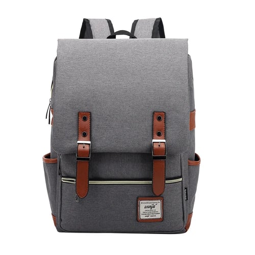Vintage Laptop Backpack Travel Leisure Leather Backpacks Men Retro School Bag
