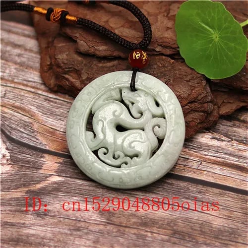 Chinese Green Jade Dragon Necklace Pendant Fashion Charm Jewelry Lucky Amulet 