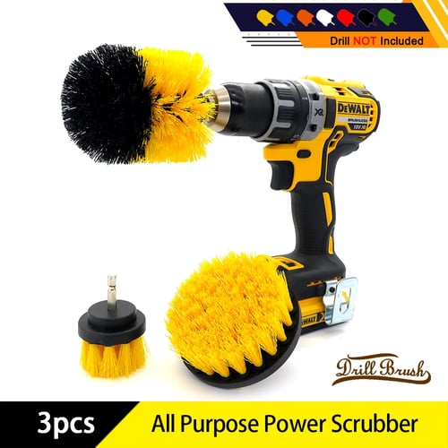3pcs Cleaning Drill Brush Cleaner Combo Tool Kit Electric Drill Power Scrubber
