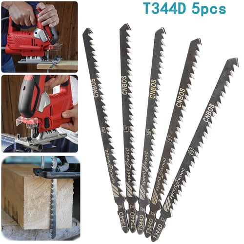 5pcs/Set Jig Saw Blades Wood Fast Cutting T-Shank 125mm Reciprocating HCS Metal 