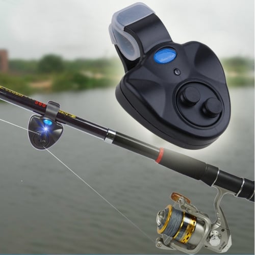 Fishing Alarm Electronic LED Fish Bite Sound Alarm Bell Clip On FishingRod Black 