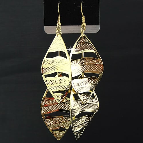 Mix Style 6Pairs Silver Gold P Women Leaves Drop Earrings Wholesale Jewelry Lots 