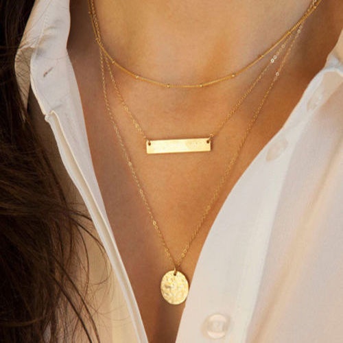 Women Pendant Gold Chain Choker Chunky Statement Bib Charm Necklace Jewelry New 