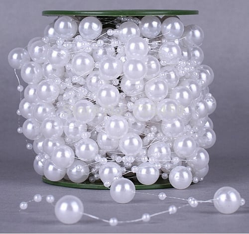 10m Beads Pearls Chain Christmas Tree Home Garden Garland Wedding Decor Craft 