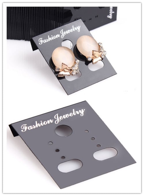 100PCS Black Plastic Earring Ear Studs Hanging Holder Stands Display Hang Cards 