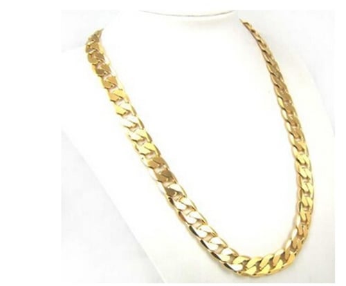 Chunky 24k Yellow Gold Filled Men S Necklace Solid Curb Link Chain 50cm 19 7 Inches 8mm Color Gold Buy Chunky 24k Yellow Gold Filled Men S Necklace Solid Curb Link Chain 50cm 19 7