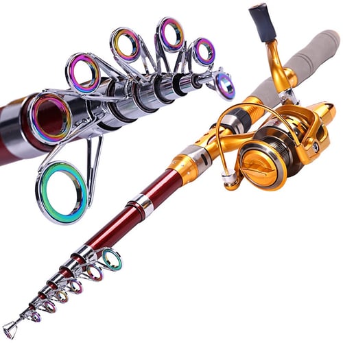 1.8M-3.0M Fishing Rod and Reel Combos Telescopic Fishing Pole Spinning Reels 
