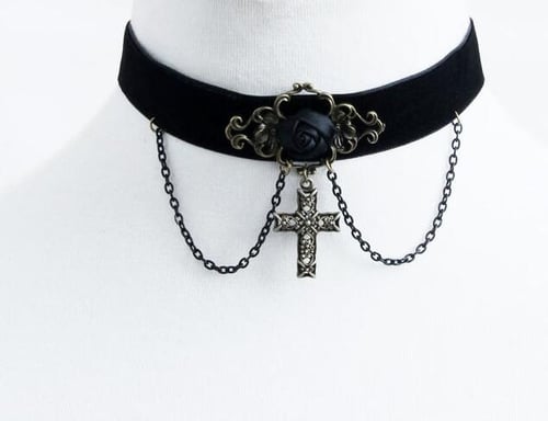 Punk Women's Velvet Ribbon Wide Collar Choker Necklace Gothic Handmade Jewelry 