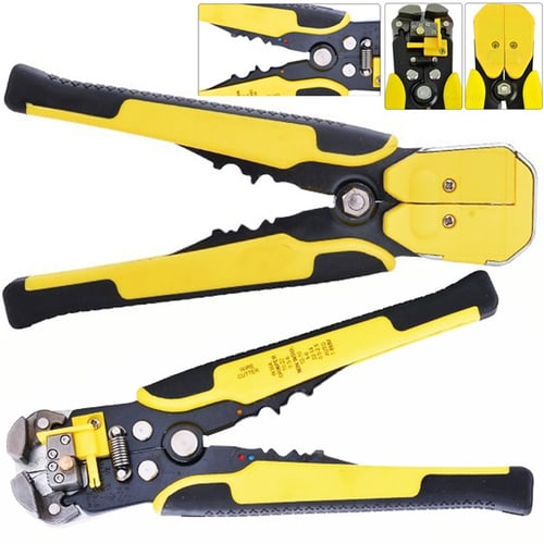 Professional Automatic Wire Striper Cutter Stripper Crimper Pliers Tool Yellow 