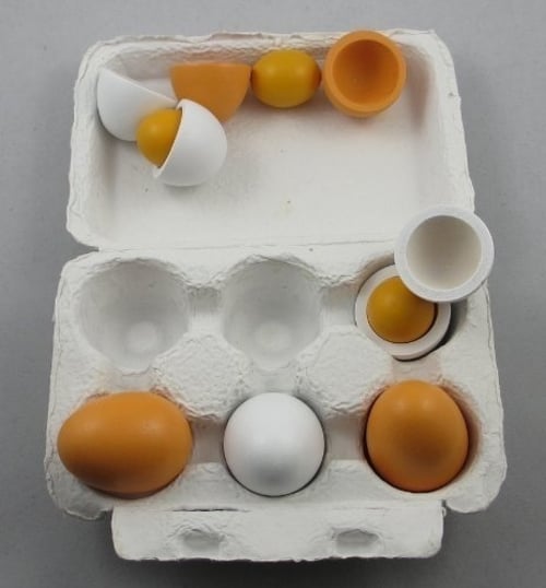 6pcs Set Wooden Eggs Yolk Pretend Play Kitchen Food Cooking Kids Toy Novel Gifts 