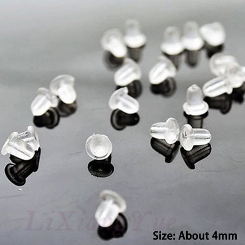 New 500Pcs/Set Rubber Earring Back Stoppers Ear Post Nuts Earring Findings 4MM 
