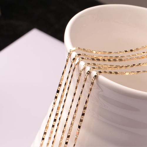 5PCS 16-30inches Jewelry 18K GOLD FILLED Smooth Chains Necklaces Wholesale 