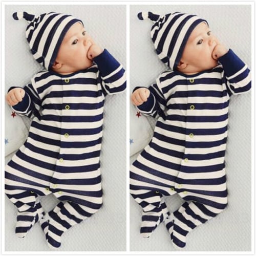 Kids Baby Boys Girls Warm Infant Romper Jumpsuit Bodysuit Hooded Clothes set 