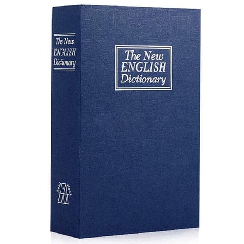 Blue Large Home Security Dictionary Book Safe Storage Key Lock Box 