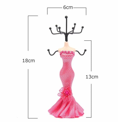 7" tall Mannequin Dress Gown Earring Necklace Ring Jewelry Holder Stand Display 