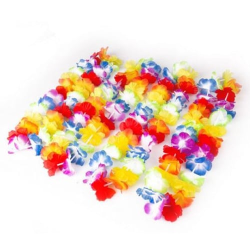 New 36pcs Colorful Flower Leis Garland Necklace Fancy Dress Party Hawaii Beach