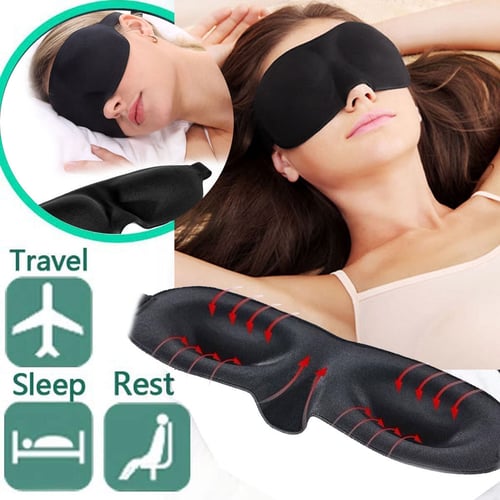 Soft Padded Sleep Mask 3D Sponge Eye Cover Travel aid Rest Blindfold Shade UK 