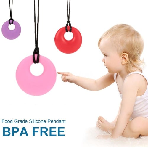 BPA free nursing safe silicone necklace for mum Jewellery baby teething chew 
