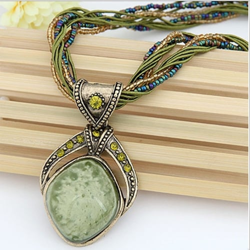 Fashion Multilayer Crystal Gem Necklace Jewelry Pendant Dream Moon