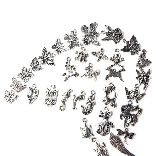 Wholesale 100pcs Retro Silver Charm Tibetan Pendants Mixed in BULK Jewelry DIY 