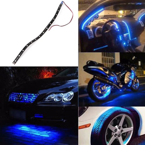 4x 30cm 15SMD LED Car Auto Waterproof Flexible Strip Light 12V Universal 