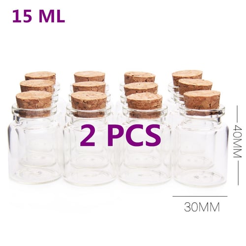 18 Pcs Wish Bottles Clear Mini Glass Pendants with Stoppers for Parties Weddding 