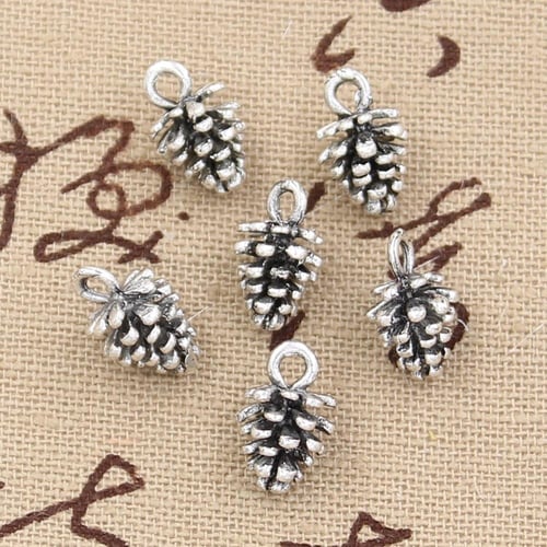 Charms for Bracelets and Necklaces Pine Cone Charm With Lobster Claw Clasp