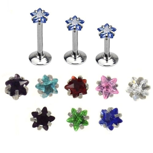 2 Pcs Round Tragus Lip Ring Monroe Ear Cartilage Stud Earring Body Piercing F~ 