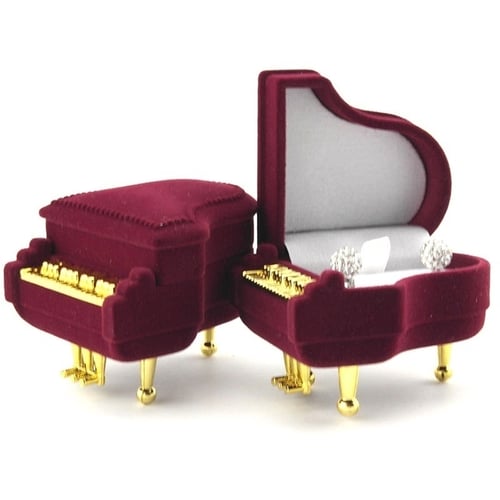 New Piano Ring Box Earring Pendant Jewelry Treasure Gift Case Wedding *uPTUKTWV! 