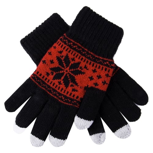 Men Women Warm Cartoon Lovely Winter Gloves Knitted Touch Screen Gloves 