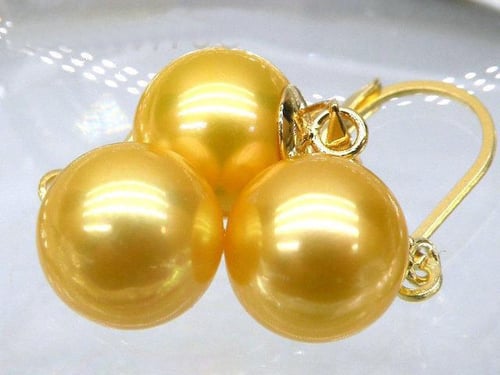 real 15-16mm South Sea golden Perfect circle Shell Pearl Pendant 14k