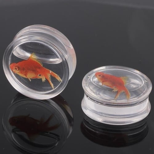 1 Pcs goldfish Acrylic Ear Plugs Tunnel Ear Piercing Fit Expansion Ear 10-25mm 