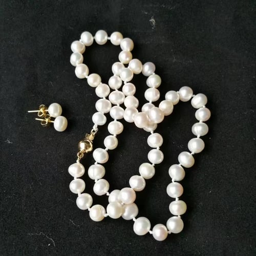 Jewelry 8-16mm White South Sea shell pearl Necklace 18''