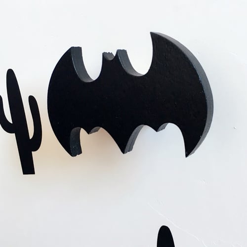 New Batman Wall Sticker Diy Wooden Rack Hooks Home Hanger Room Decor Kids Stickers Cool Art Accessories - Batman Home Decor