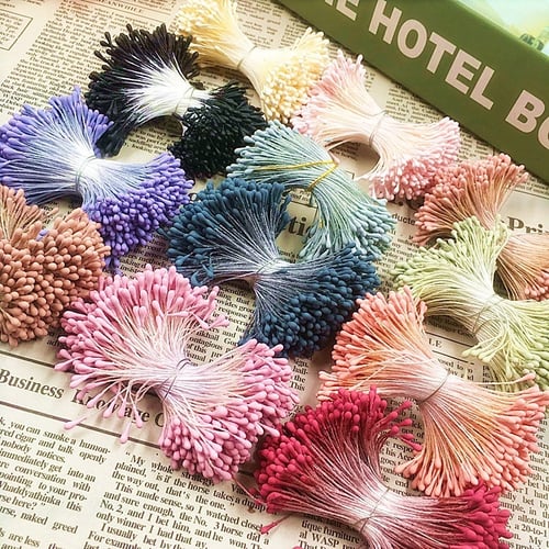 400pcs 1.5mm Mini Stamen Handmade Artificial Flowers For Wedding Party Home Deco 