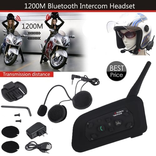 1200M Motorcycle Bluetooth Helmet Intercom Interphone Wireless Multi Headsets FV 