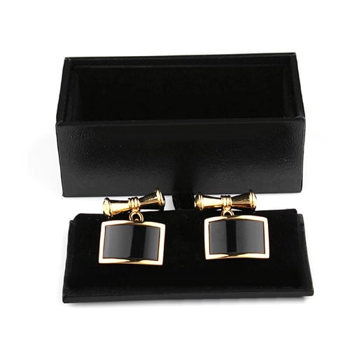 Black Velvet Cufflink Necktie Tie clip bar Storage Gift Box Jewelry Display Case 