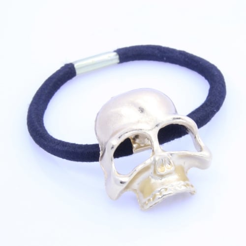 4pcs Hair Ties Gothic Punk Elastic Alloy Skull Hair Rings Scrunchie for Party 