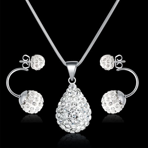 Charm Crystal 925 Sterling Silver Stud Earrings Fashion Women Ladies Jewellry UK 