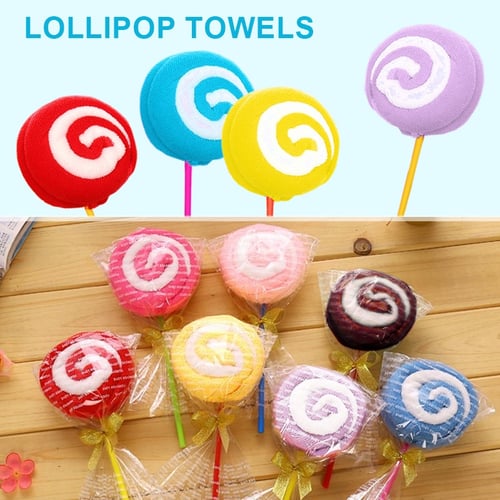 Lollipop Candy Towel Washcloth Wedding Favor Baby Shower Gift Dessert Wrap 