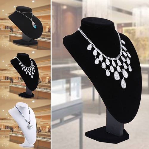 Fashion Mannequin Bust Jewelry Necklace Pendant Earrings Display Stand Holder 