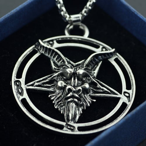 Inverted Pentagram Pentacle Satanism Pendant Punk Necklace Leveyan Gothic Occult 