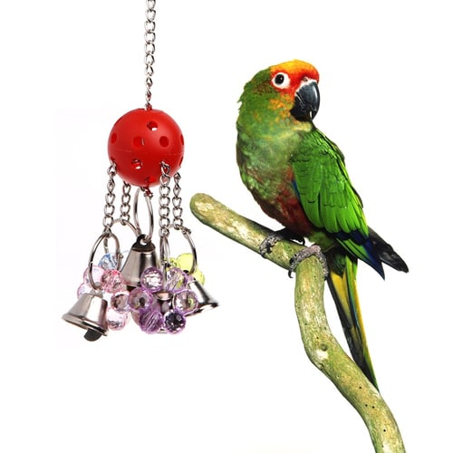 Pet Parrot Bird Bites Climb Chew Toys Bell Swing Cage Hanging Cockatiel Parakeet 