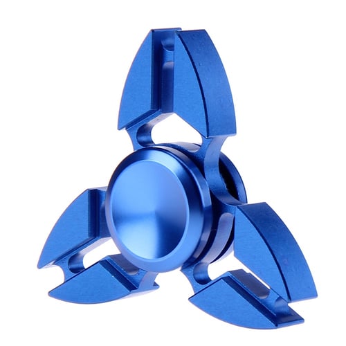 Tri Fidget Hand Spinner Aluminum Metal Focus Desk Toy Gyro Bearing EDC ADHD-Blue 