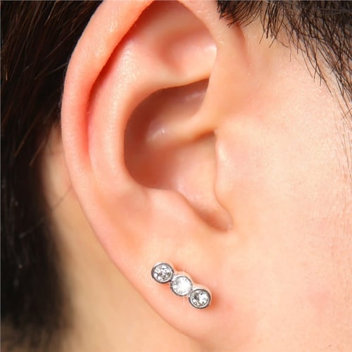 Women Crystal Rhinestone Stainless Steel Cartilage Earring Ear Stud Jewelry Gift 