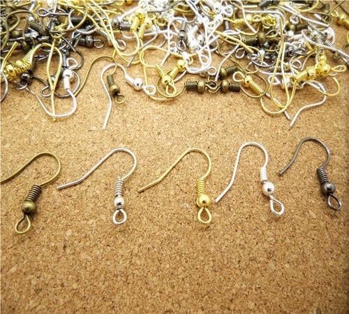 Wholesale DIY JEWELRY Making Findings 100PCS Earring Hook Coil Ear Wire Supplies 