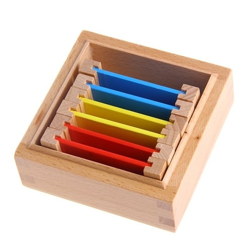 Montessori Sensorial Material Learning Color Tablet Box Wood Preschool Toy 